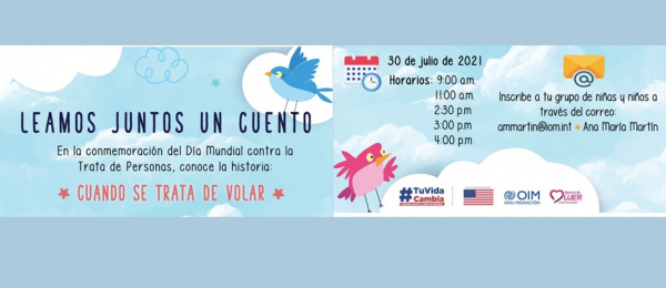 El Consulado de Colombia en Tulcán invita al encuentro 'Leamos juntos un cuento: Cuando se trata de volar', el 30 de julio de 2021