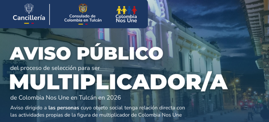 Convocatoria pública – Multiplicador/a Colombia Nos Une 2026