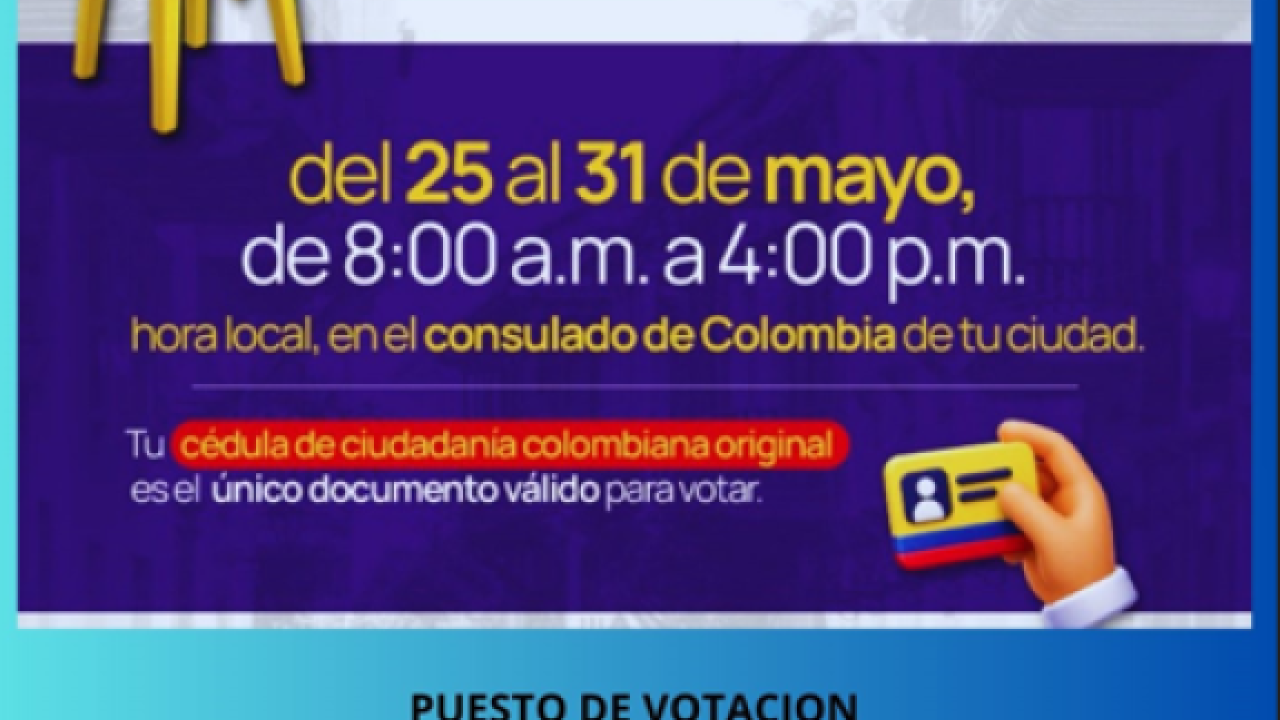 Elecciones presidenciales Colombia primera vuelta - 25 al 31 de mayo de 2026